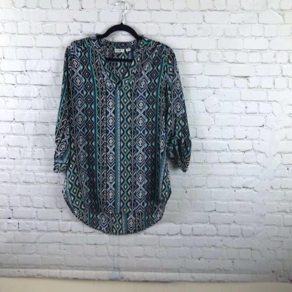 EUC Cato High-Low Multi-Colored Top, Size L